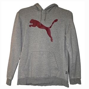 Vintage Puma Hoodie Pullover in Gray - Men's Small